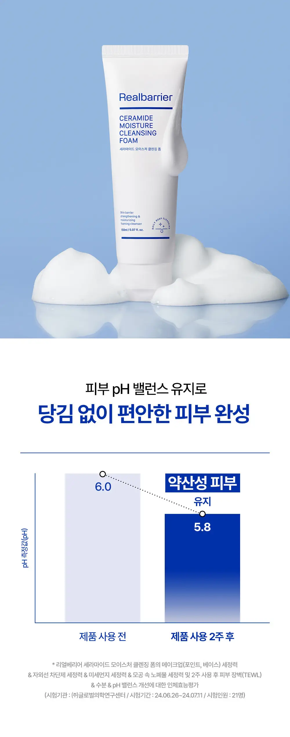 [조슈아PICK/1+1] 리얼베리어 세라마이드 모이스처 클렌징폼 150ml 1+1 상세페이지 7